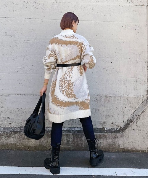 PAGEBOY（ページボーイ）の「マーブルジャガードニットワンピース（ワンピース・レディース・ブラック/オフホワイト・FREE）」の14枚目の写真