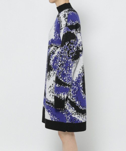 PAGEBOY（ページボーイ）の「マーブルジャガードニットワンピース（ワンピース・レディース・ブラック/オフホワイト・FREE）」の3枚目の写真