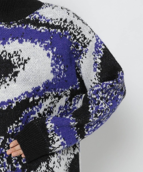 PAGEBOY（ページボーイ）の「マーブルジャガードニットワンピース（ワンピース・レディース・ブラック/オフホワイト・FREE）」の7枚目の写真