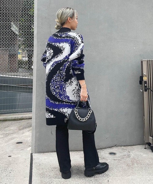 PAGEBOY（ページボーイ）の「マーブルジャガードニットワンピース（ワンピース・レディース・ブラック/オフホワイト・FREE）」の8枚目の写真