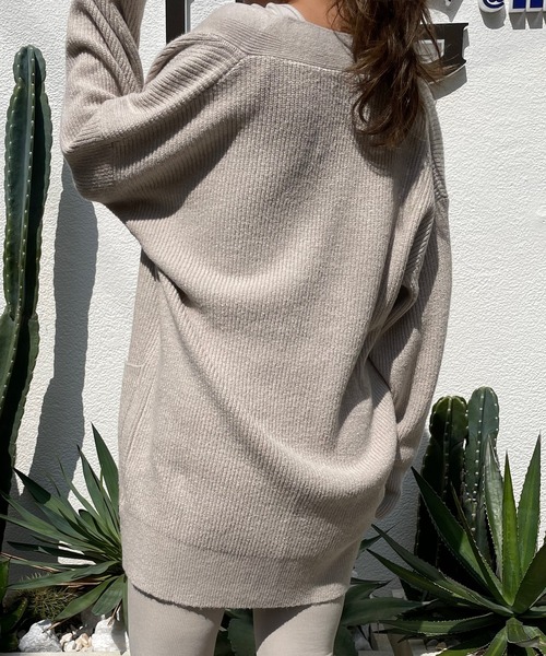 UGG（アグ）の「UGG@mos ニット ロングカーディガン / アグ ニット ロングカーディガン（カーディガン/ボレロ・レディース・ベージュ/グレー・L/M）」の6枚目の写真