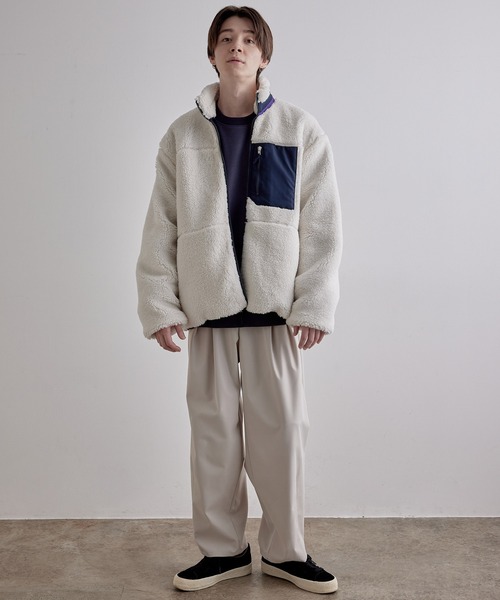 JUNRED（ジュンレッド）の「ボアフリーススタンドブルゾン（ブルゾン・メンズ・ブラック/ベージュ/オフホワイト・FREE/M/L）」の16枚目の写真