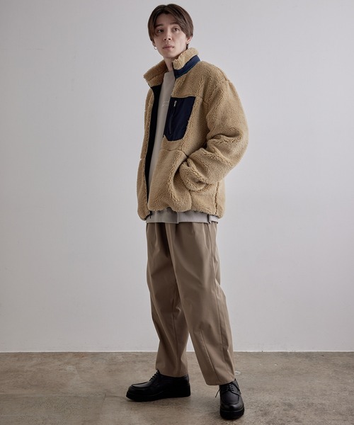 JUNRED（ジュンレッド）の「ボアフリーススタンドブルゾン（ブルゾン・メンズ・ブラック/ベージュ/オフホワイト・FREE/M/L）」の17枚目の写真