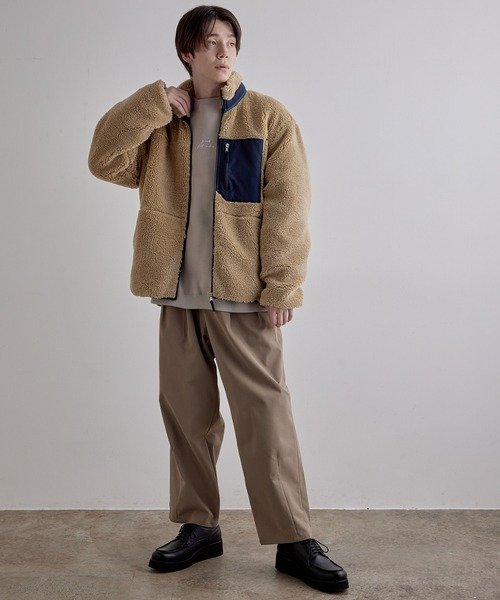 JUNRED（ジュンレッド）の「ボアフリーススタンドブルゾン（ブルゾン・メンズ・ブラック/ベージュ/オフホワイト・FREE/M/L）」の18枚目の写真