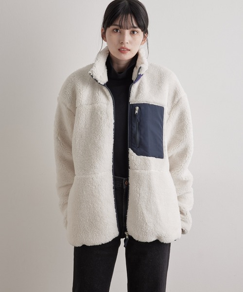 JUNRED（ジュンレッド）の「ボアフリーススタンドブルゾン（ブルゾン・メンズ・ブラック/ベージュ/オフホワイト・FREE/M/L）」の19枚目の写真