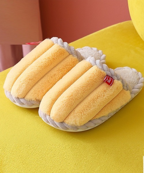 TeddyShop（テディショップ）の「低反発ソールのモコモコボアスリッパ ルームシューズ レディース 室内履き 冬（ルームシューズ/スリッパ・レディース・ブラウン/グレー/ピンク/イエロー/オレンジ/ブルー/ミント・24cm/25cm/26cm/22cm/23cm）」の5枚目の写真