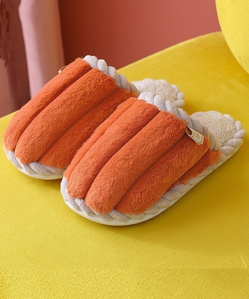 TeddyShop（テディショップ）の「低反発ソールのモコモコボアスリッパ ルームシューズ レディース 室内履き 冬（ルームシューズ/スリッパ・レディース・ブラウン/グレー/ピンク/イエロー/オレンジ/ブルー/ミント・24cm/25cm/26cm/22cm/23cm）」の7枚目の写真