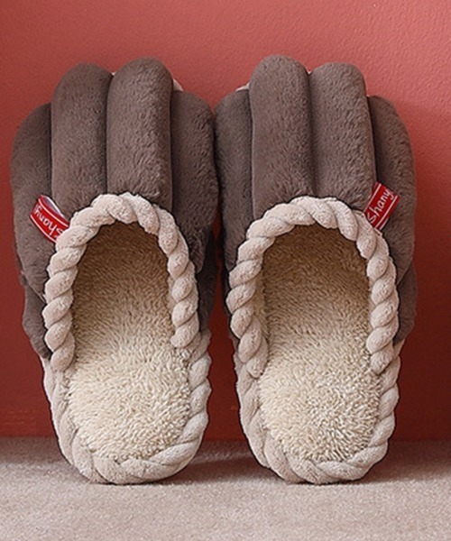 TeddyShop（テディショップ）の「低反発ソールのモコモコボアスリッパ ルームシューズ レディース 室内履き 冬（ルームシューズ/スリッパ・レディース・ブラウン/グレー/ピンク/イエロー/オレンジ/ブルー/ミント・24cm/25cm/26cm/22cm/23cm）」の8枚目の写真