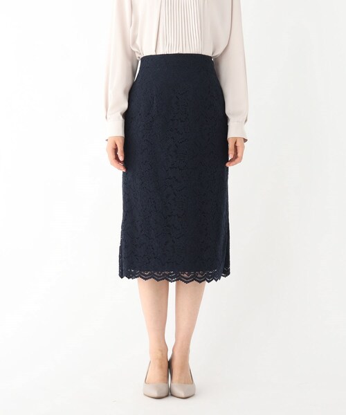 OPAQUE.CLIP（オペークドットクリップ）の「◆スカラップレースタイトスカート【WEB限定サイズ】（スカート・レディース・ネイビー/ライトグレー・38/42/36/40/34）」の10枚目の写真
