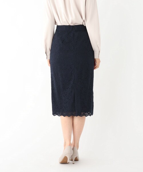 OPAQUE.CLIP（オペークドットクリップ）の「◆スカラップレースタイトスカート【WEB限定サイズ】（スカート・レディース・ネイビー/ライトグレー・38/42/36/40/34）」の3枚目の写真