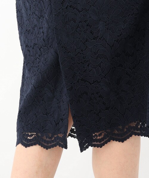 OPAQUE.CLIP（オペークドットクリップ）の「◆スカラップレースタイトスカート【WEB限定サイズ】（スカート・レディース・ネイビー/ライトグレー・38/42/36/40/34）」の8枚目の写真