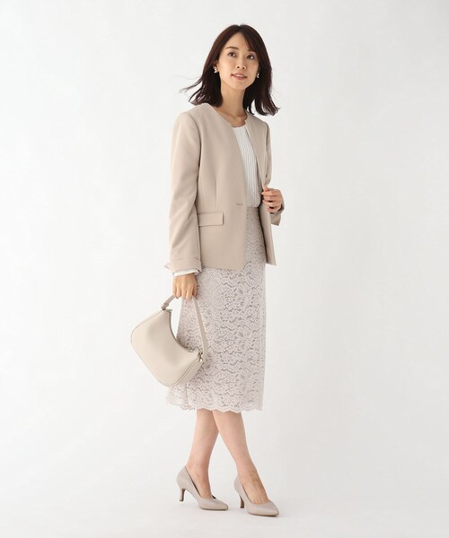 OPAQUE.CLIP（オペークドットクリップ）の「◆スカラップレースタイトスカート【WEB限定サイズ】（スカート・レディース・ネイビー/ライトグレー・38/42/36/40/34）」の11枚目の写真