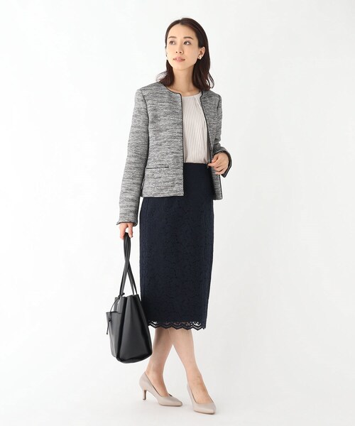 OPAQUE.CLIP（オペークドットクリップ）の「◆スカラップレースタイトスカート【WEB限定サイズ】（スカート・レディース・ネイビー/ライトグレー・38/42/36/40/34）」の13枚目の写真