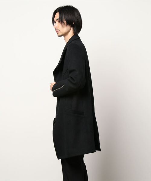 SHELLAC(シェラック)の「シェラック/SHELLAC ウール混 スタンドZIPコート(ステンカラーコート・メンズ・ブラック・LARGE/MEDIUM)」の4枚目の写真