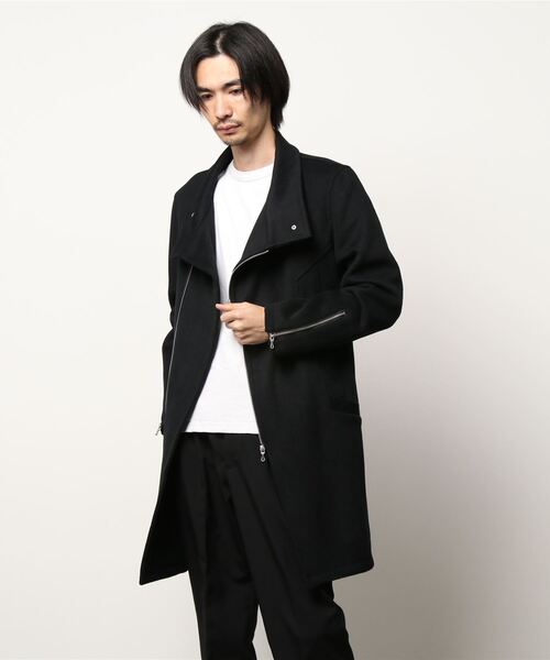 SHELLAC(シェラック)の「シェラック/SHELLAC ウール混 スタンドZIPコート(ステンカラーコート・メンズ・ブラック・LARGE/MEDIUM)」の5枚目の写真