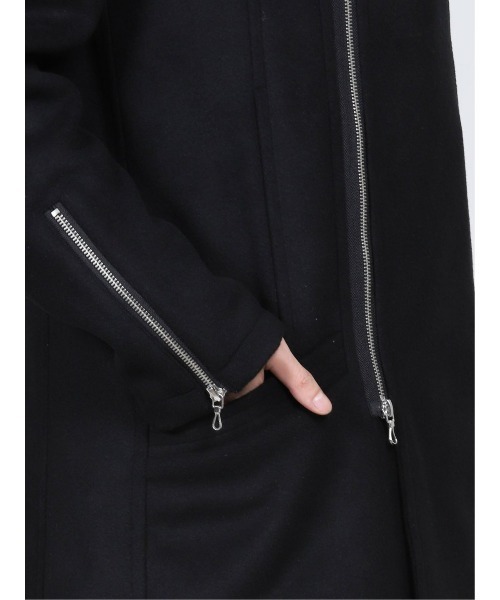 SHELLAC(シェラック)の「シェラック/SHELLAC ウール混 スタンドZIPコート(ステンカラーコート・メンズ・ブラック・LARGE/MEDIUM)」の7枚目の写真