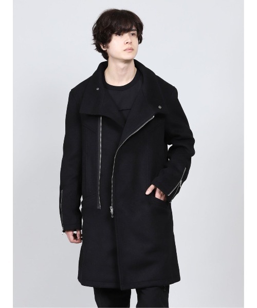 SHELLAC(シェラック)の「シェラック/SHELLAC ウール混 スタンドZIPコート(ステンカラーコート・メンズ・ブラック・LARGE/MEDIUM)」の11枚目の写真