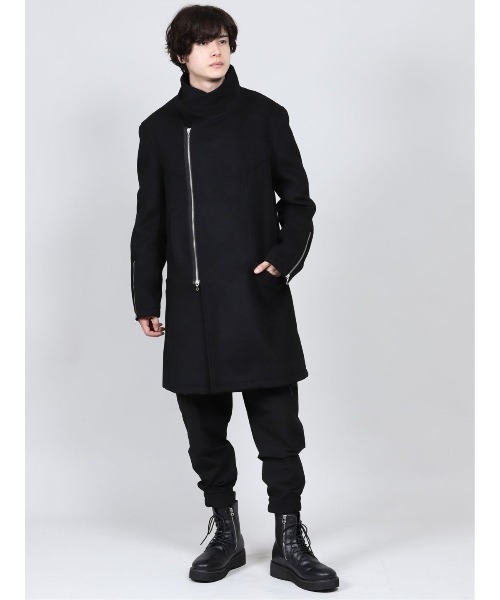 SHELLAC(シェラック)の「シェラック/SHELLAC ウール混 スタンドZIPコート(ステンカラーコート・メンズ・ブラック・LARGE/MEDIUM)」の14枚目の写真