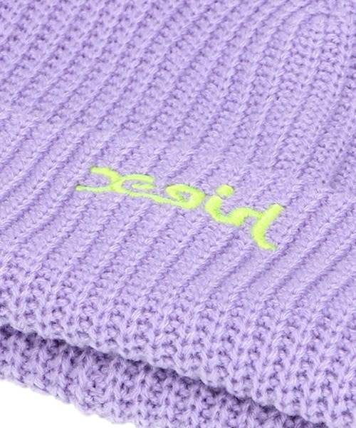 X-girl（エックスガール）の「MILLS LOGO KNIT CAP（ニットキャップ/ビーニー・レディース・ブラック/ピンク/ライトパープル・ONE SIZE）」の6枚目の写真