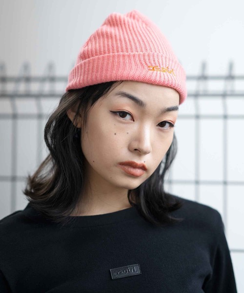 X-girl（エックスガール）の「MILLS LOGO KNIT CAP（ニットキャップ/ビーニー・レディース・ブラック/ピンク/ライトパープル・ONE SIZE）」の15枚目の写真