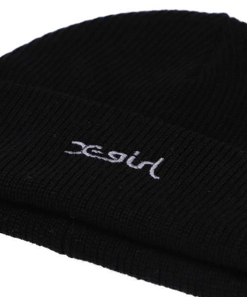 X-girl（エックスガール）の「MILLS LOGO KNIT CAP（ニットキャップ/ビーニー・レディース・ブラック/ピンク/ライトパープル・ONE SIZE）」の18枚目の写真