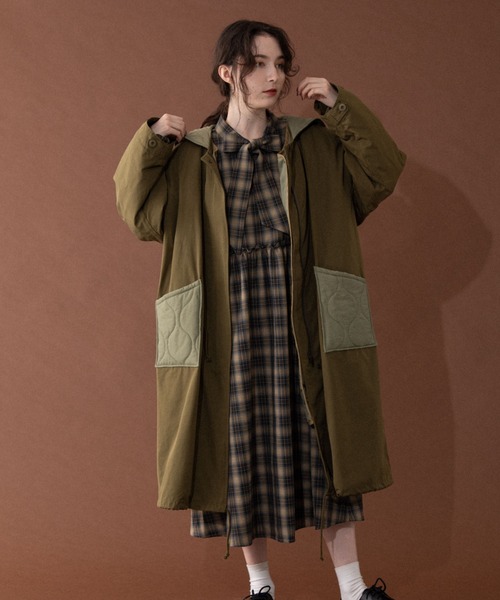 idem レースウールコート カラーレスロングメルトンコート《Super110's Wool》｜DAY by