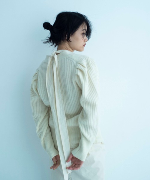 ONEME(ワンム)の「【 ONEME 】 パフギャザーカシュクール二ット(ニット/セーター・レディース・ホワイト系その他/ミント・FREE)」の17枚目の写真
