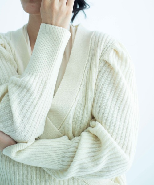 ONEME(ワンム)の「【 ONEME 】 パフギャザーカシュクール二ット(ニット/セーター・レディース・ホワイト系その他/ミント・FREE)」の3枚目の写真