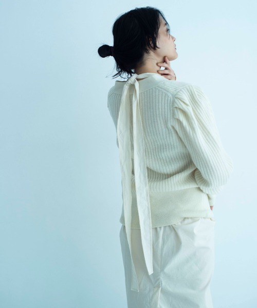 ONEME(ワンム)の「【 ONEME 】 パフギャザーカシュクール二ット(ニット/セーター・レディース・ホワイト系その他/ミント・FREE)」の15枚目の写真