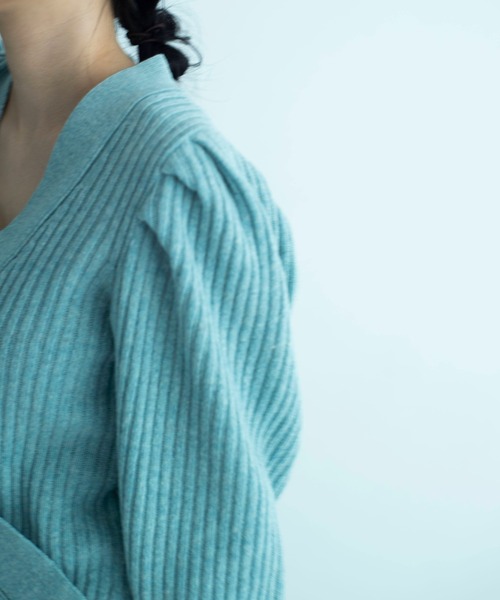 ONEME(ワンム)の「【 ONEME 】 パフギャザーカシュクール二ット(ニット/セーター・レディース・ホワイト系その他/ミント・FREE)」の19枚目の写真