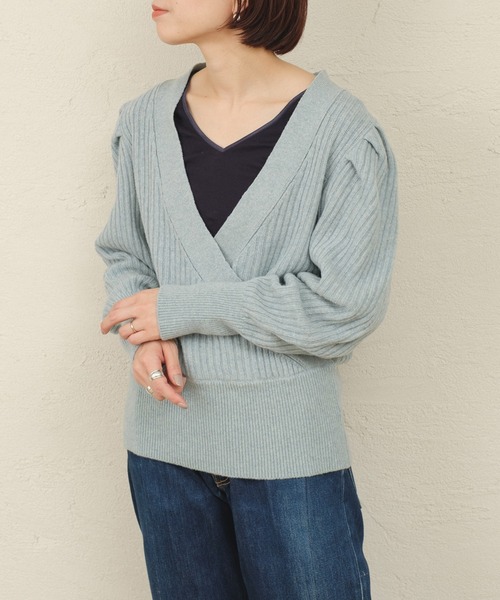 ONEME(ワンム)の「【 ONEME 】 パフギャザーカシュクール二ット(ニット/セーター・レディース・ホワイト系その他/ミント・FREE)」の14枚目の写真