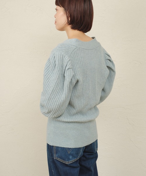 ONEME(ワンム)の「【 ONEME 】 パフギャザーカシュクール二ット(ニット/セーター・レディース・ホワイト系その他/ミント・FREE)」の5枚目の写真