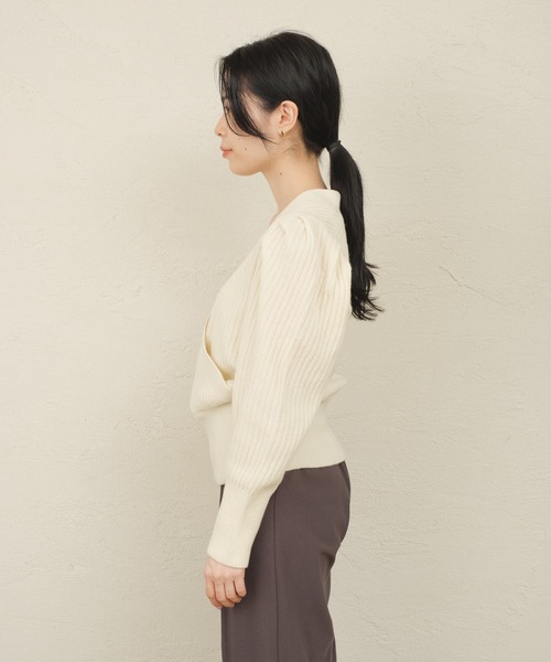 ONEME(ワンム)の「【 ONEME 】 パフギャザーカシュクール二ット(ニット/セーター・レディース・ホワイト系その他/ミント・FREE)」の20枚目の写真