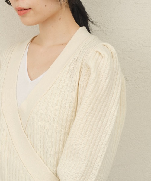 ONEME(ワンム)の「【 ONEME 】 パフギャザーカシュクール二ット(ニット/セーター・レディース・ホワイト系その他/ミント・FREE)」の4枚目の写真