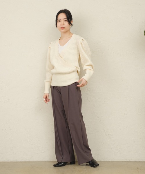 ONEME(ワンム)の「【 ONEME 】 パフギャザーカシュクール二ット(ニット/セーター・レディース・ホワイト系その他/ミント・FREE)」の16枚目の写真