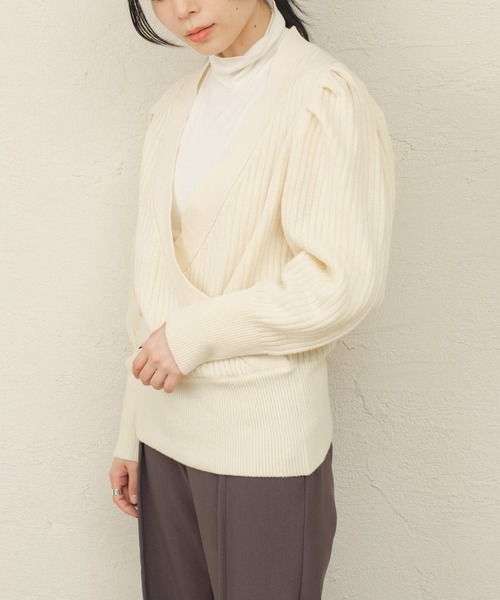 ONEME(ワンム)の「【 ONEME 】 パフギャザーカシュクール二ット(ニット/セーター・レディース・ホワイト系その他/ミント・FREE)」の11枚目の写真