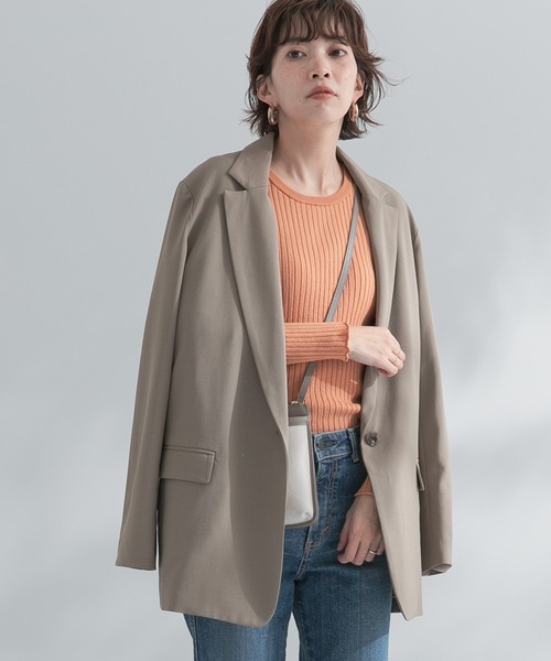 F by ROSSO（エフバイロッソ）の「F by ROSSO　オーバーテーラードジャケット（テーラードジャケット・レディース・ネイビー/グレー系その他・38/36）」の2枚目の写真