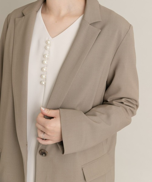 F by ROSSO（エフバイロッソ）の「F by ROSSO　オーバーテーラードジャケット（テーラードジャケット・レディース・ネイビー/グレー系その他・38/36）」の15枚目の写真