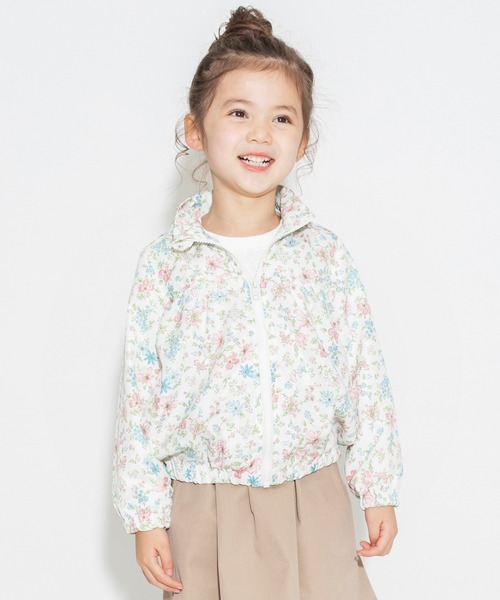 BRANSHES(ブランシェス)の「【撥水加工】花柄ウィンドブレーカー(ナイロンジャケット・キッズ・オフホワイト/ラベンダー・90cm/100cm/110cm/120cm/130cm/140cm/150cm)」の9枚目の写真