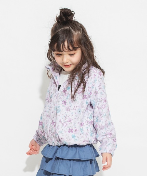 BRANSHES(ブランシェス)の「【撥水加工】花柄ウィンドブレーカー(ナイロンジャケット・キッズ・オフホワイト/ラベンダー・90cm/100cm/110cm/120cm/130cm/140cm/150cm)」の11枚目の写真