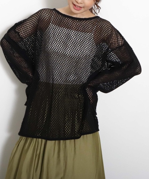 archives(アルシーヴ)の「メッシュPO(Tシャツ/カットソー・レディース・ブラック/オフホワイト/オレンジ/グリーン・MEDIUM)」の3枚目の写真