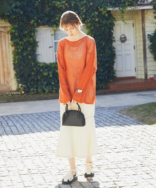 archives(アルシーヴ)の「メッシュPO(Tシャツ/カットソー・レディース・ブラック/オフホワイト/オレンジ/グリーン・MEDIUM)」の5枚目の写真