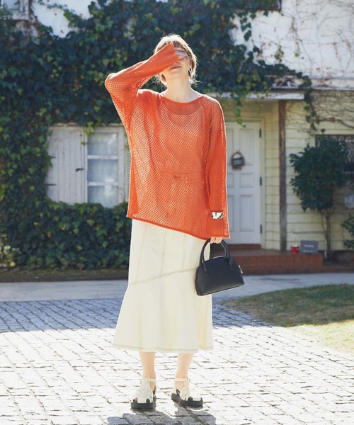 archives(アルシーヴ)の「メッシュPO(Tシャツ/カットソー・レディース・ブラック/オフホワイト/オレンジ/グリーン・MEDIUM)」の6枚目の写真