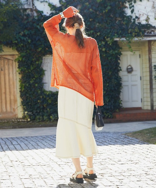 archives(アルシーヴ)の「メッシュPO(Tシャツ/カットソー・レディース・ブラック/オフホワイト/オレンジ/グリーン・MEDIUM)」の7枚目の写真