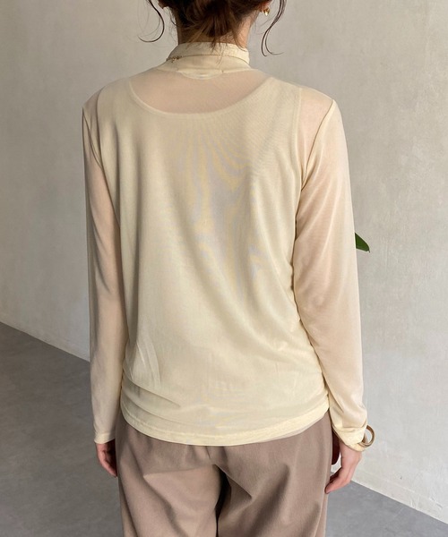CAPRICIEUX LE'MAGE（カプリシューレマージュ）の「〈セットアイテム〉タンクSETチュールハイネックTシャツ（Tシャツ/カットソー・レディース・ブラック/ベージュ/ライトベージュ・FREE）」の16枚目の写真