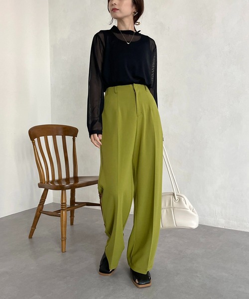 CAPRICIEUX LE'MAGE（カプリシューレマージュ）の「〈セットアイテム〉タンクSETチュールハイネックTシャツ（Tシャツ/カットソー・レディース・ブラック/ベージュ/ライトベージュ・FREE）」の4枚目の写真