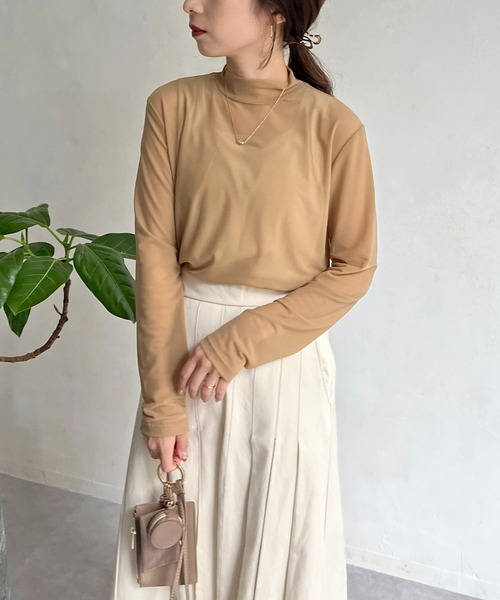 CAPRICIEUX LE'MAGE（カプリシューレマージュ）の「〈セットアイテム〉タンクSETチュールハイネックTシャツ（Tシャツ/カットソー・レディース・ブラック/ベージュ/ライトベージュ・FREE）」の7枚目の写真