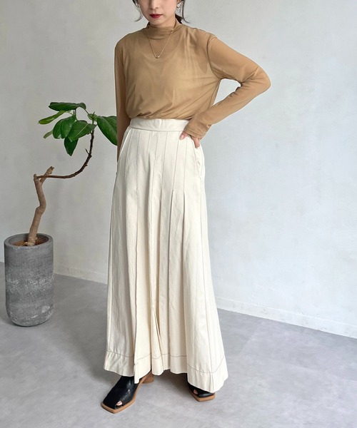 CAPRICIEUX LE'MAGE（カプリシューレマージュ）の「〈セットアイテム〉タンクSETチュールハイネックTシャツ（Tシャツ/カットソー・レディース・ブラック/ベージュ/ライトベージュ・FREE）」の11枚目の写真