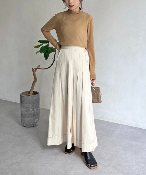 CAPRICIEUX LE'MAGE（カプリシューレマージュ）の「〈セットアイテム〉タンクSETチュールハイネックTシャツ（Tシャツ/カットソー・レディース・ブラック/ベージュ/ライトベージュ・FREE）」の13枚目の写真