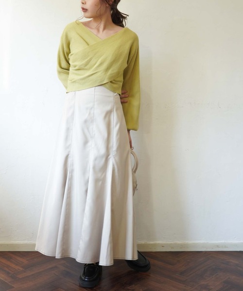 archives（アルシーヴ）の「配色ステッチマーメイドスカート（スカート・レディース・ブラック/ベージュ/ブルー/アイボリー・MEDIUM）」の9枚目の写真